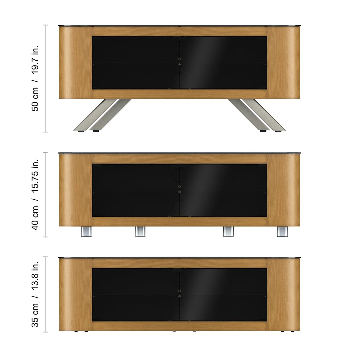 AVF Affinity Bay 1.15m Curved TV Stand - Oak