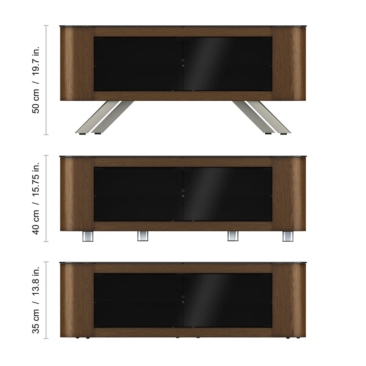 AVF Affinity Bay 1.15m Curved TV Stand - Walnut