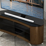AVF Affinity Bay Plus 1.15m Curved TV Stand - Walnut