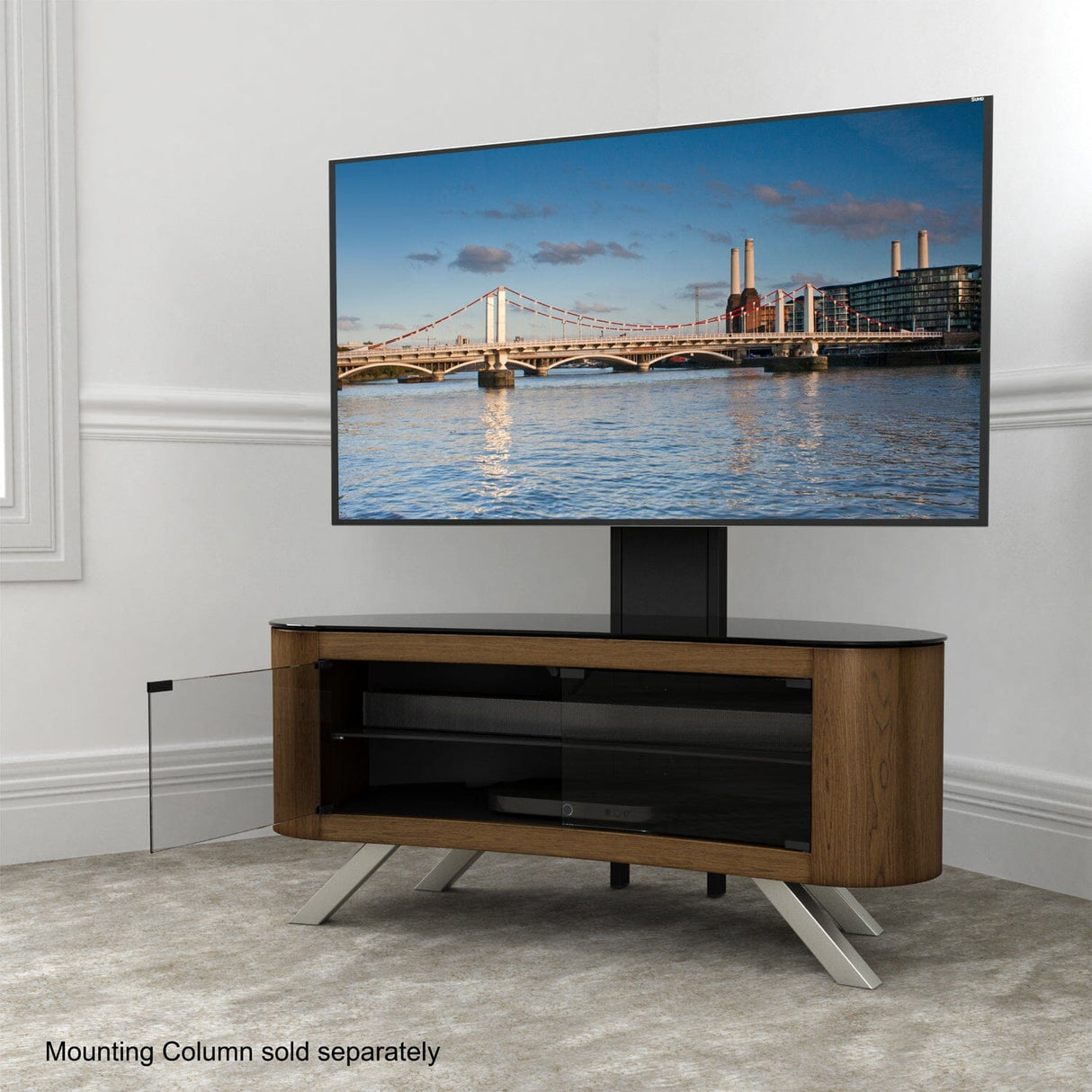 AVF Affinity Bay Plus 1.15m Curved TV Stand - Walnut