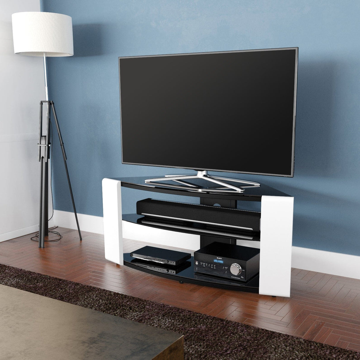 AVF Como 1.08m Corner TV Stand - Gloss White