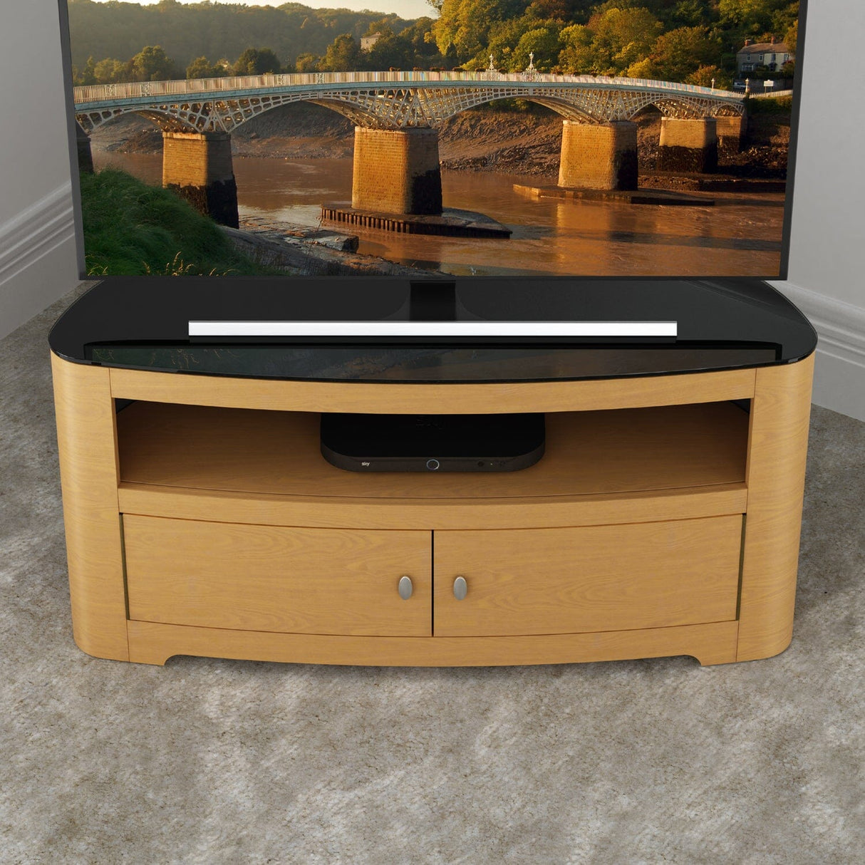 AVF Affinity Blenheim 1.1m Curved TV Stand - Oak