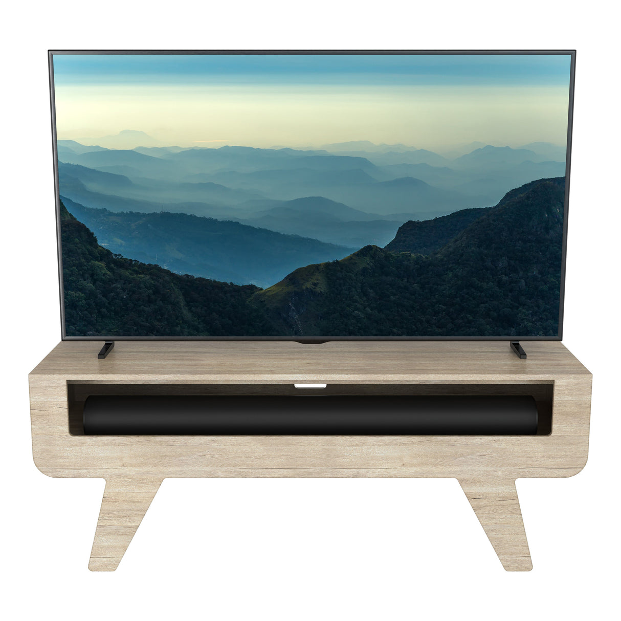 AVF Horton 1.2m Tapered Leg TV Stand - Whitewashed Oak
