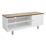 AVF Whitesands 1.2m TV Stand - Satin White & Wood