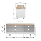 AVF Whitesands 1.2m TV Stand - Satin White & Wood