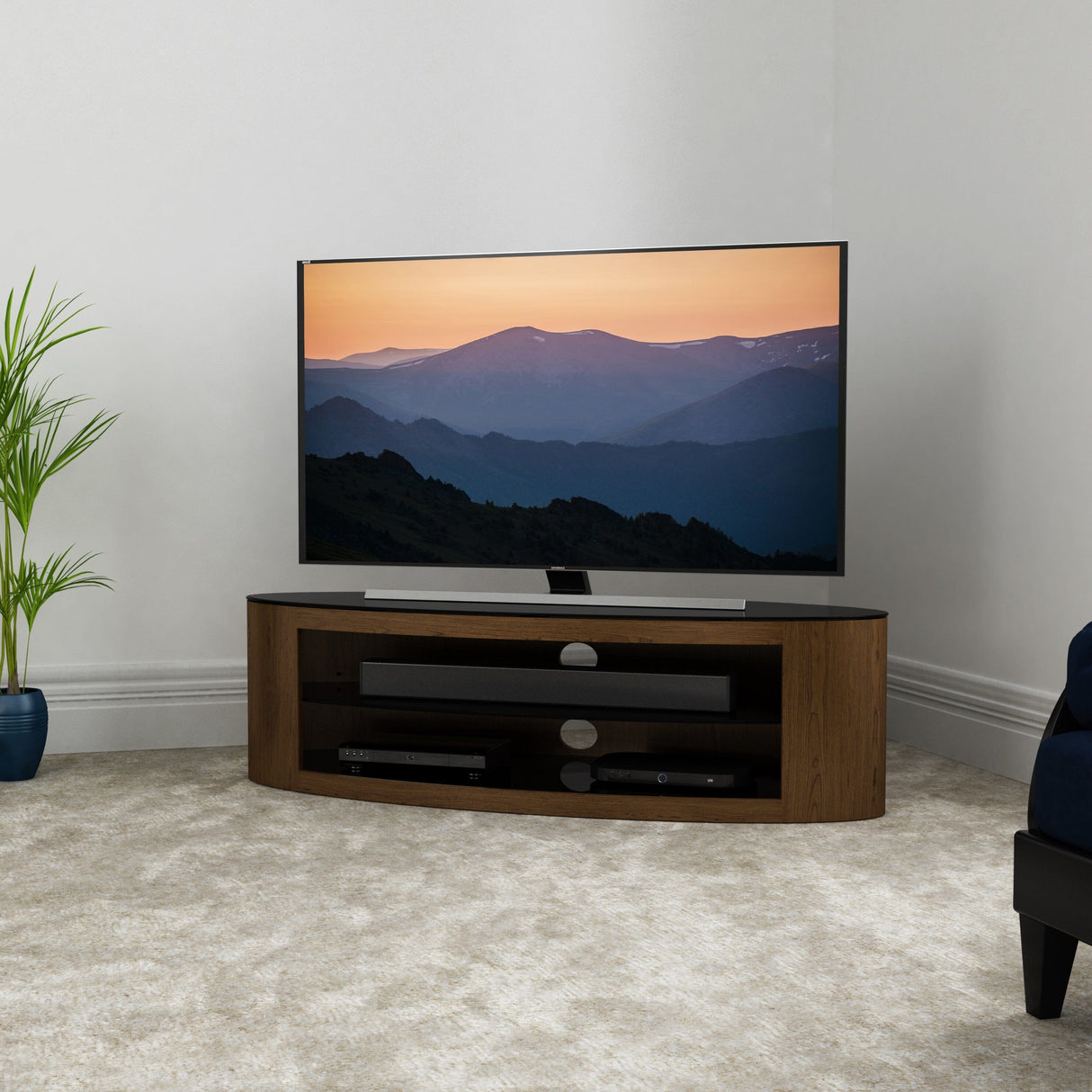 AVF Affinity Buckingham 1.4m Oval TV Stand - Walnut