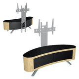 AVF Affinity Bay Plus 1.5m Curved TV Stand - Whitewashed Oak