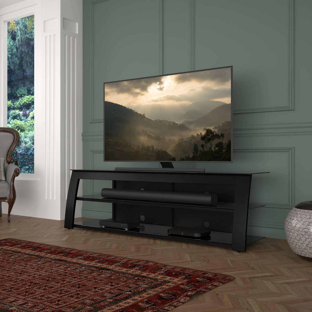 AVF Kivu 1.8m TV Stand  - Black