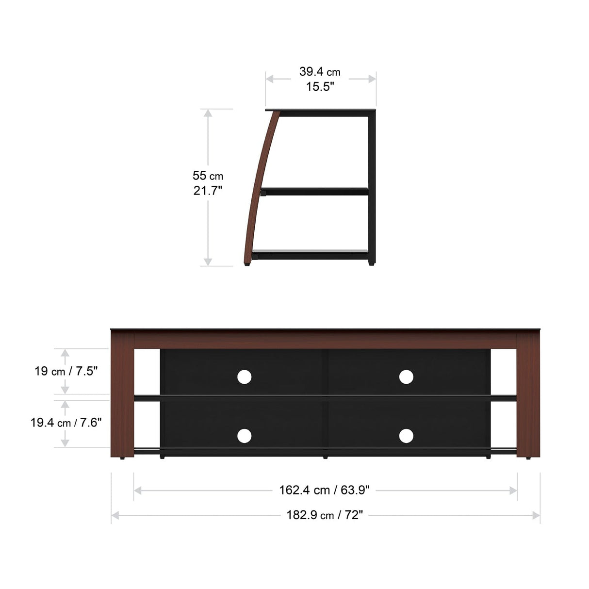 AVF Kivu 1.8m TV Stand  - Walnut