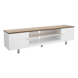 AVF Whitesands 1.9m TV Stand - Satin White & Wood