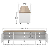 AVF Whitesands 1.9m TV Stand - Satin White & Wood