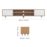 AVF Harbour 2m TV Stand  - Light Wood & White
