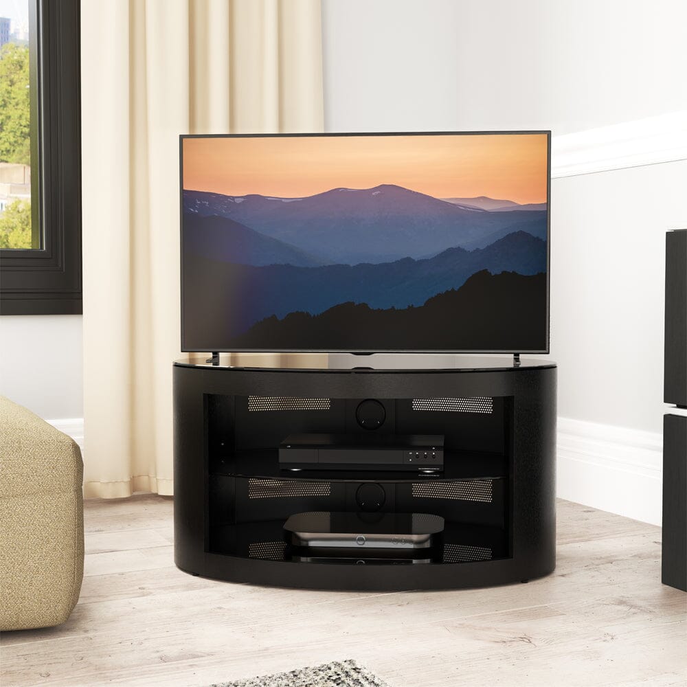 AVF Affinity Buckingham 80cm Black Oval TV Stand for TVs up to 40"