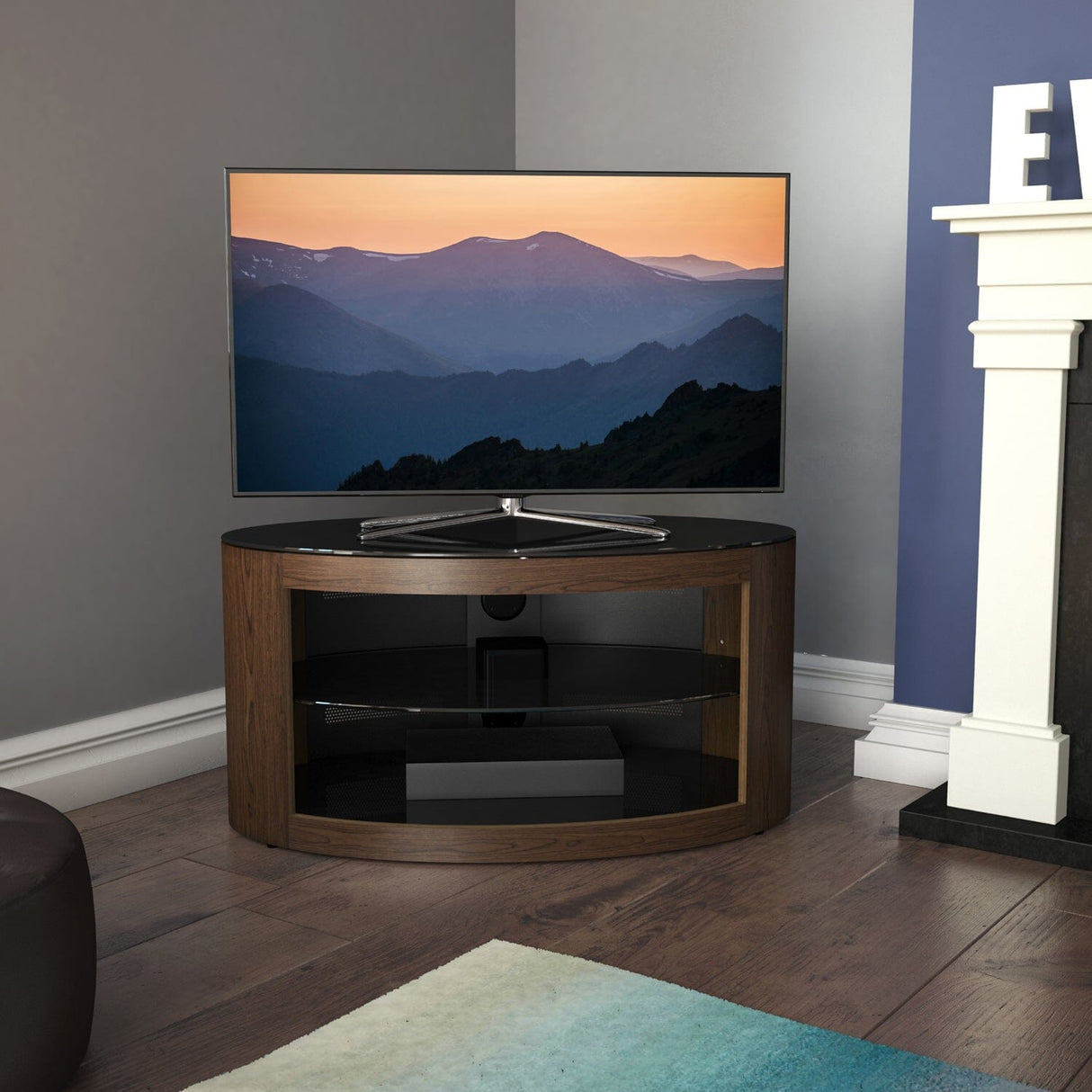 AVF Affinity Buckingham 80cm Walnut Oval TV Stand for TVs up to 40"