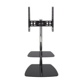AVF Iseo 60cm Pedestal TV Stand - Chrome/Black Glass