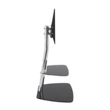 AVF Iseo 60cm Pedestal TV Stand - Chrome/Black Glass