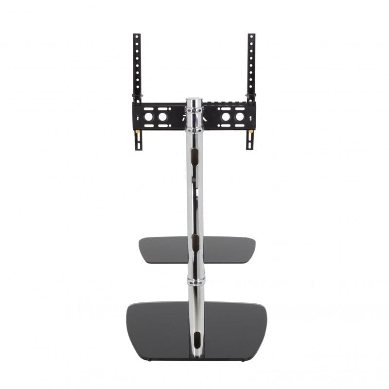 AVF Iseo 60cm Pedestal TV Stand - Chrome/Black Glass