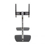 AVF Iseo 60cm Pedestal TV Stand - Chrome/Black Glass
