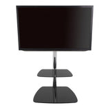 AVF Iseo 60cm Pedestal TV Stand - Chrome/Black Glass