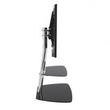 AVF Iseo 60cm Pedestal TV Stand - Chrome/Black Glass