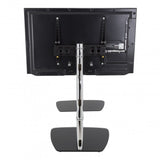 AVF Iseo 60cm Pedestal TV Stand - Chrome/Black Glass