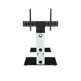 AVF Lesina 70cm Pedestal TV Stand - Satin White & Black Glass