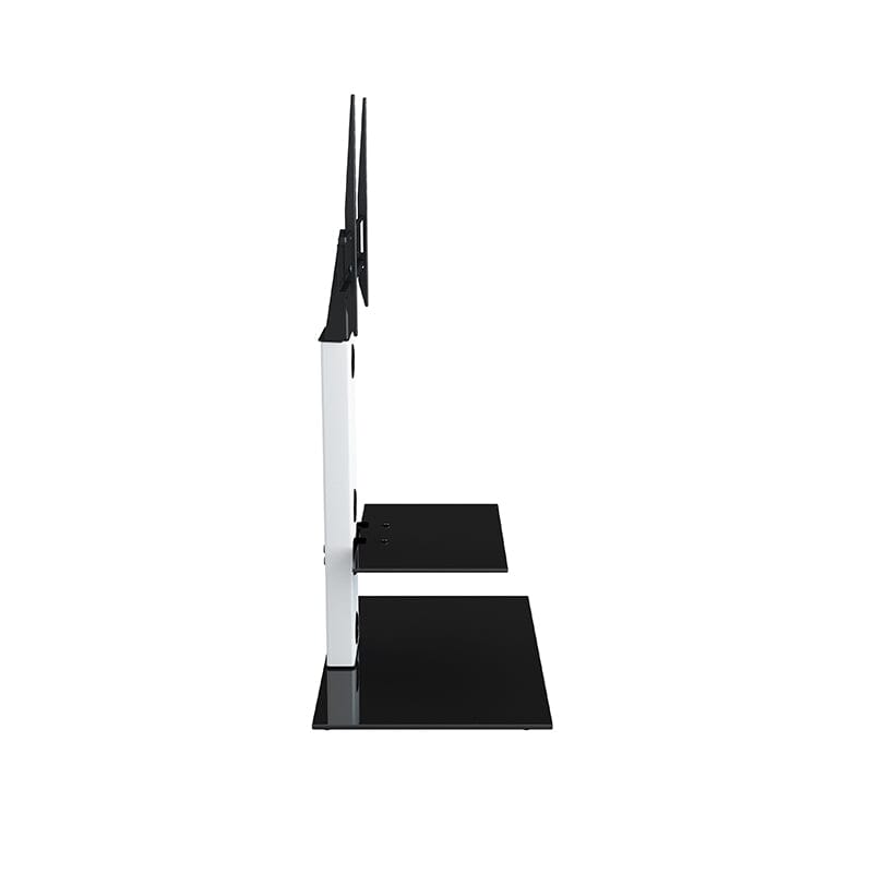 AVF Lesina 70cm Pedestal TV Stand - Satin White & Black Glass