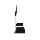 AVF Lesina 70cm Pedestal TV Stand - Satin White & Black Glass