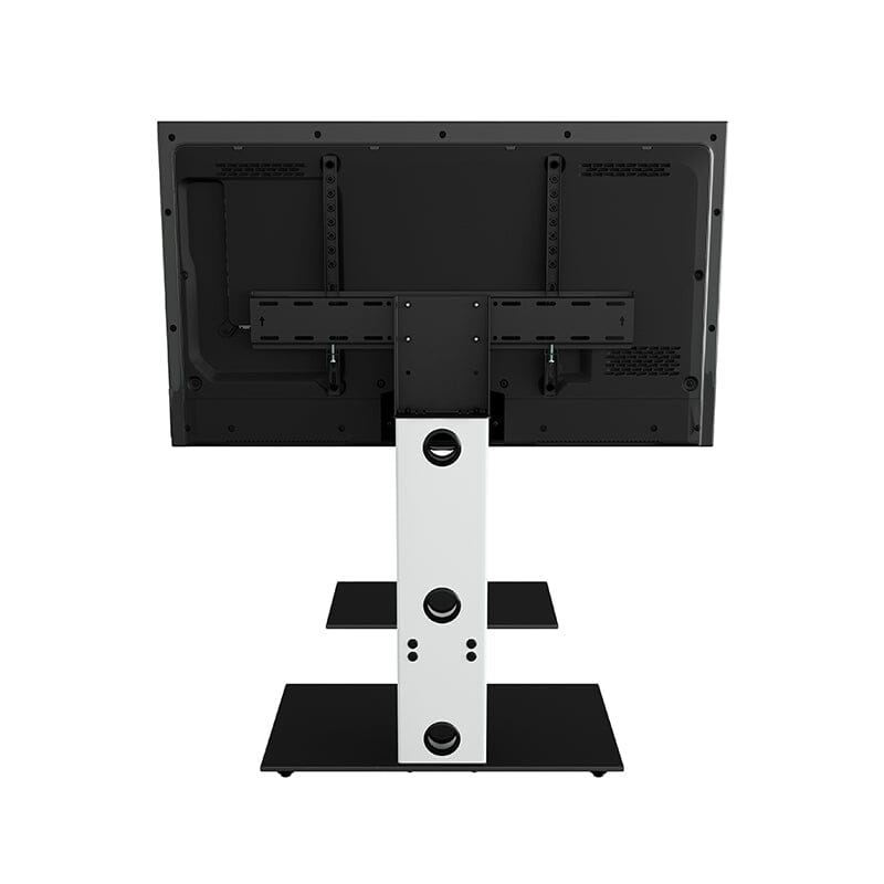 AVF Lesina 70cm Pedestal TV Stand - Satin White & Black Glass