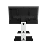 AVF Lesina 70cm Pedestal TV Stand - Satin White & Black Glass