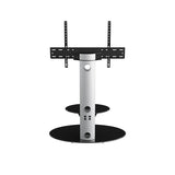 AVF Lugano 80cm Oval Pedestal TV Stand - Silver & Black Glass