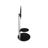 AVF Lugano 80cm Oval Pedestal TV Stand - Silver & Black Glass