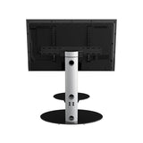 AVF Lugano 80cm Oval Pedestal TV Stand - Silver & Black Glass
