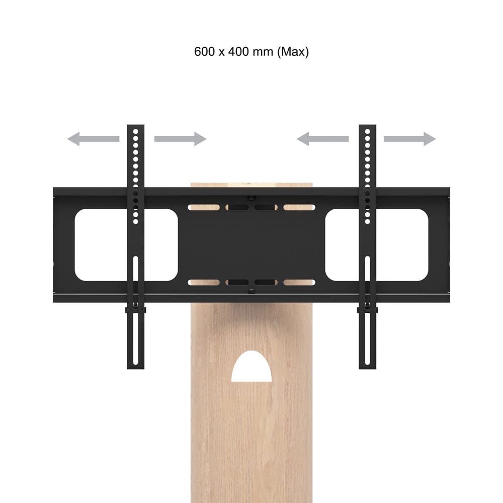 AVF Affinity Chepstow 93cm Oval Pedestal Whitewashed Oak TV Stand, for TVs 32 - 65"