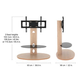 AVF Affinity Chepstow 93cm Oval Pedestal Whitewashed Oak TV Stand, for TVs 32 - 65"