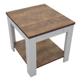 AVF Whitesands Side Table - Satin Grey & Wood