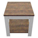 AVF Whitesands Side Table - Satin Grey & Wood