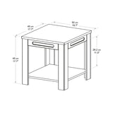 AVF Whitesands Side Table - Satin Grey & Wood