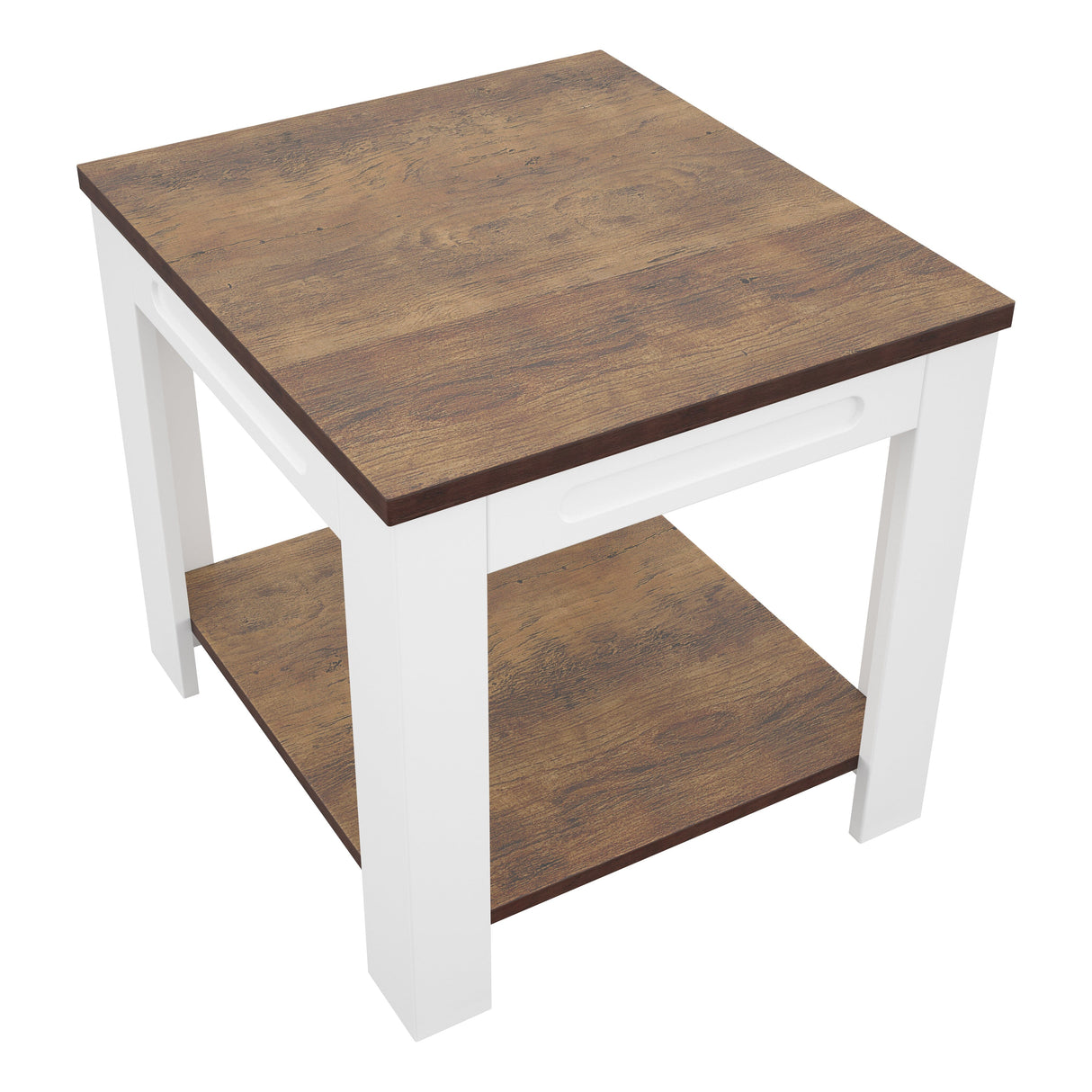 AVF Whitesands Side Table - Satin White & Wood