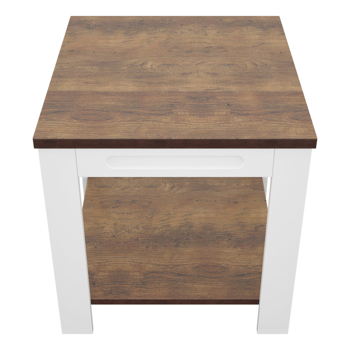 AVF Whitesands Side Table - Satin White & Wood