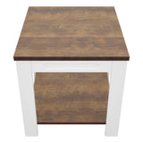 AVF Whitesands Side Table - Satin White & Wood