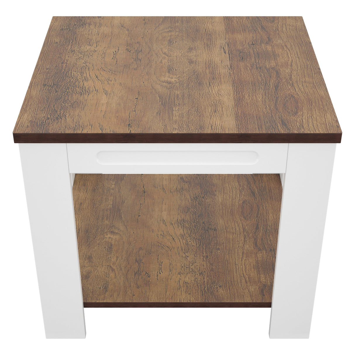 AVF Whitesands Side Table - Satin White & Wood