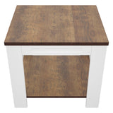 AVF Whitesands Side Table - Satin White & Wood