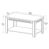 AVF Whitesands Coffee Table - Satin White & Wood