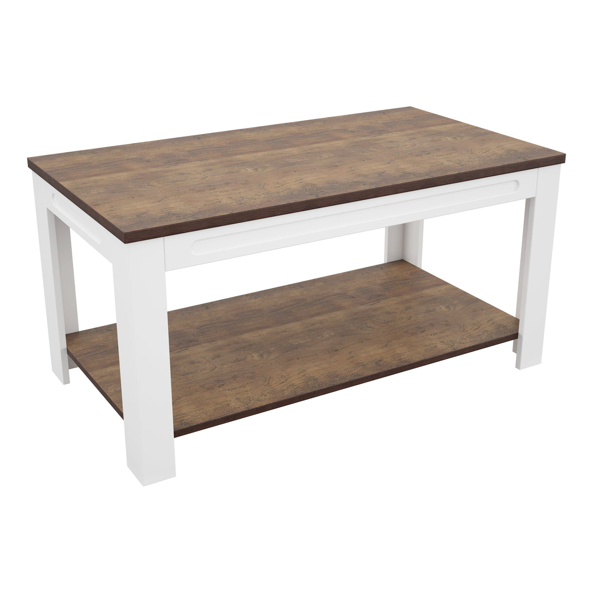 AVF Whitesands Coffee Table - Satin White & Wood