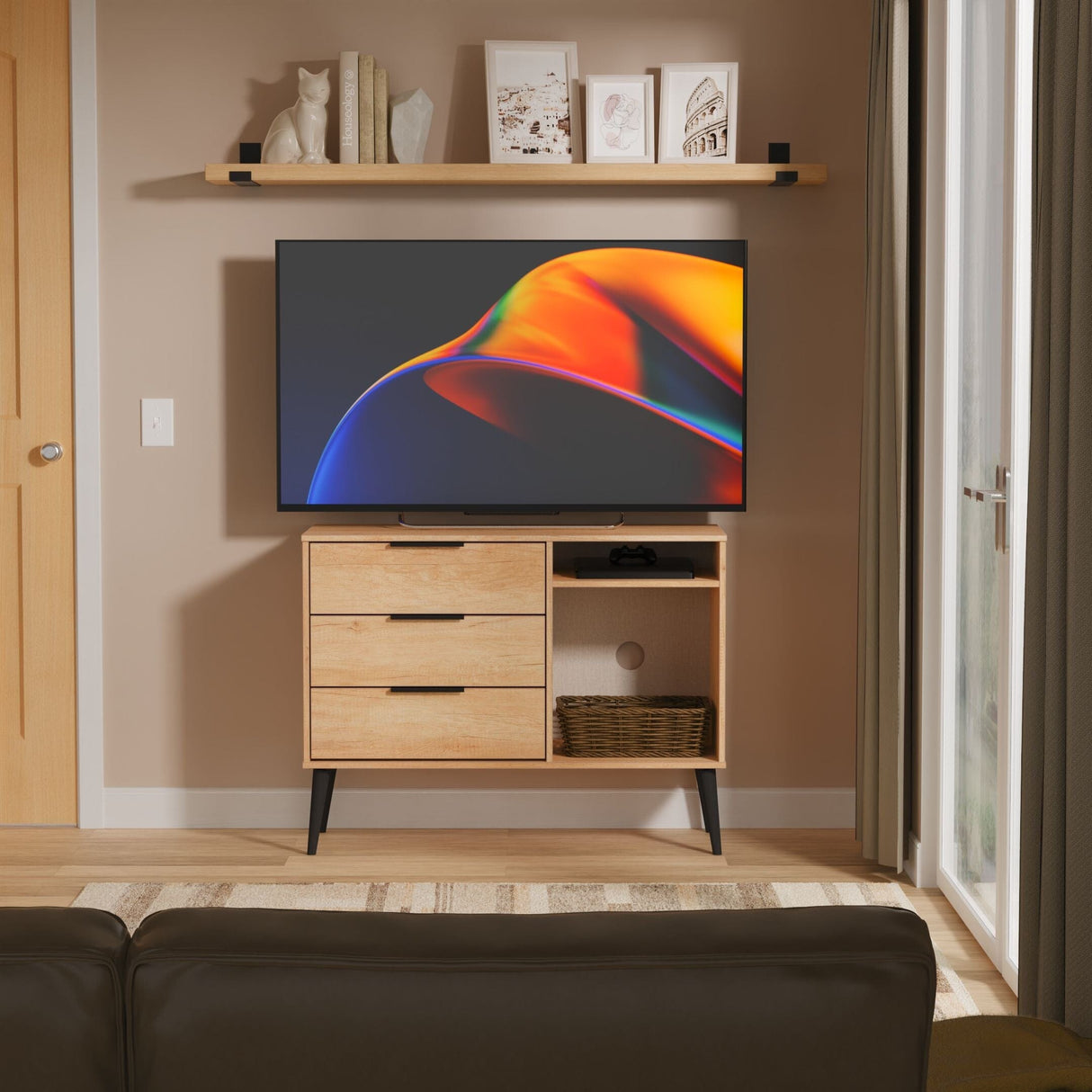 Welcome Furniture Nebraska Oak Hong Kong 3 Drawer TV Cabinet HKB246NBNB