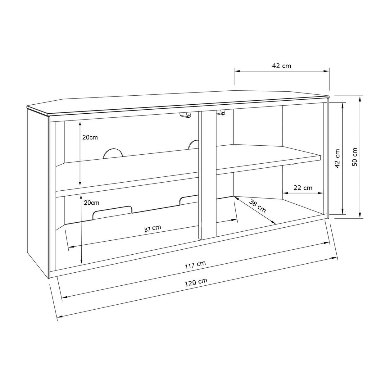 Frank Olsen High Gloss Black 1200mm Corner TV Cabinet with LED Lighting and Wireless Phone Charging