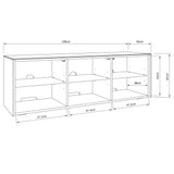 Frank Olsen High Gloss Grey 1500mm TV Cabinet with LED Lighting