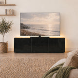 Frank Olsen High Gloss Black 1500mm TV Cabinet with LED Lighting