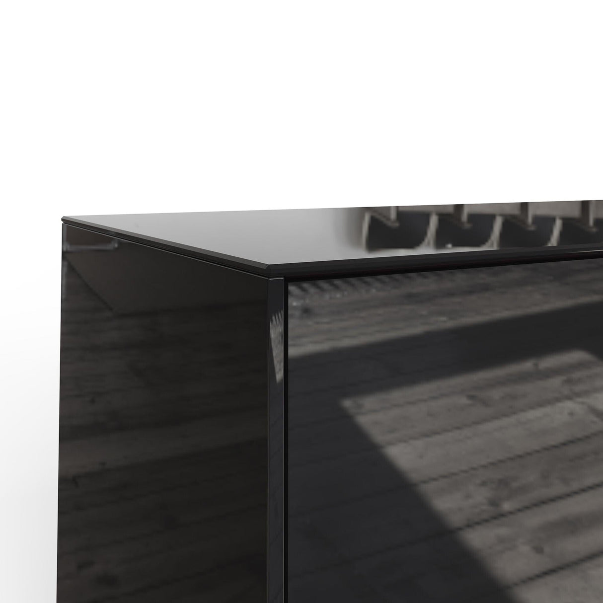 Frank Olsen High Gloss Black 1500mm TV Cabinet with LED Lighting